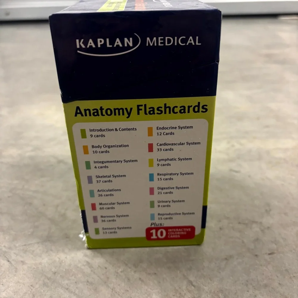 Kaplan Medical Anatomy Flashcards 310 Full Color Study Cards 2011 Box Set